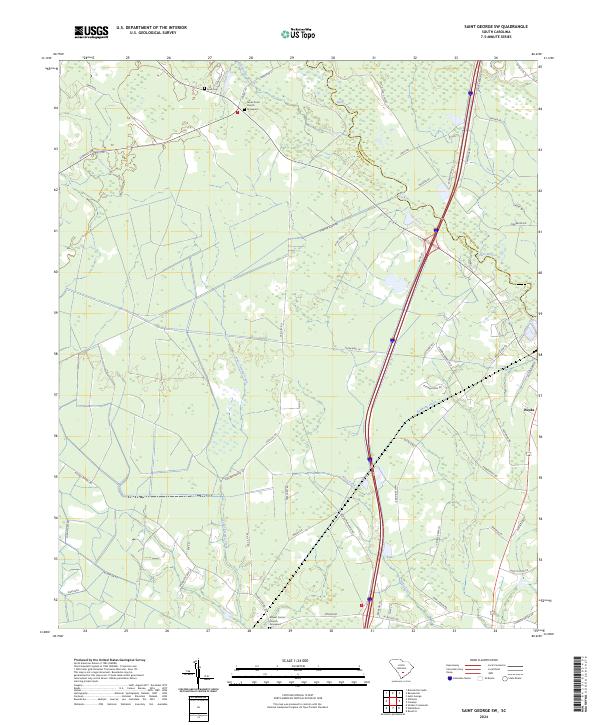 Saint George SW, SC — USGS 7.5-minute topo (2024)