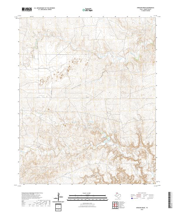 Spencer Draw, TX — USGS 7.5-minute topo (2022)