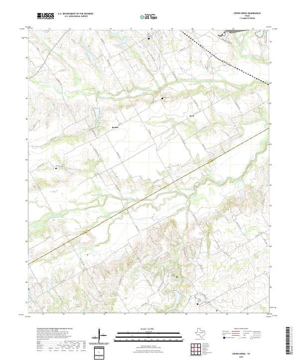 Cryer Creek, TX — USGS 7.5-minute topo (2022)