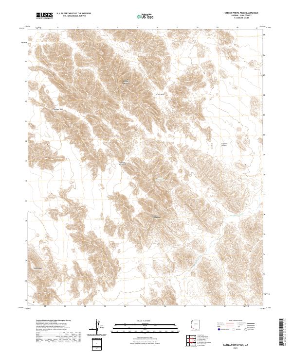 Cabeza Prieta Peak, AZ — USGS 7.5-minute topo (2021)
