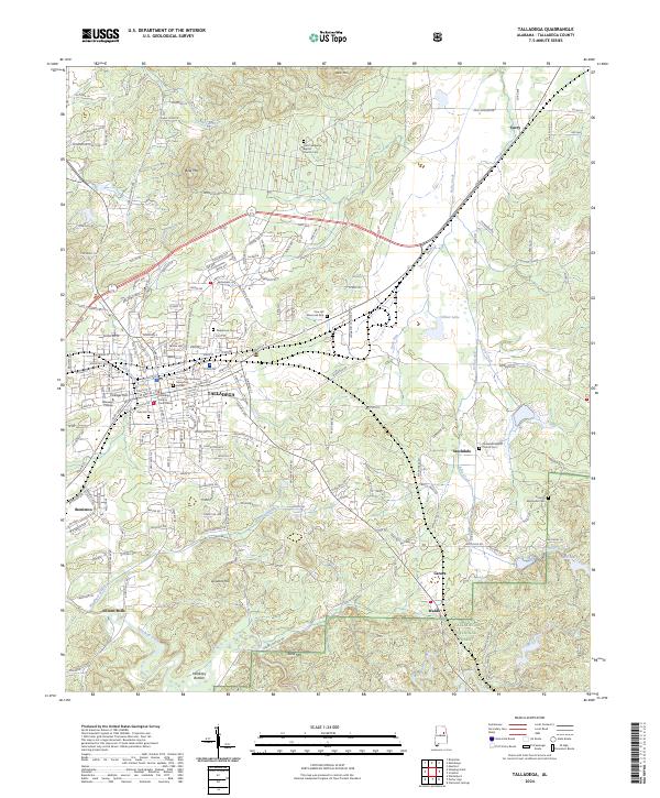 Talladega, AL — USGS 7.5-minute topo (2024)