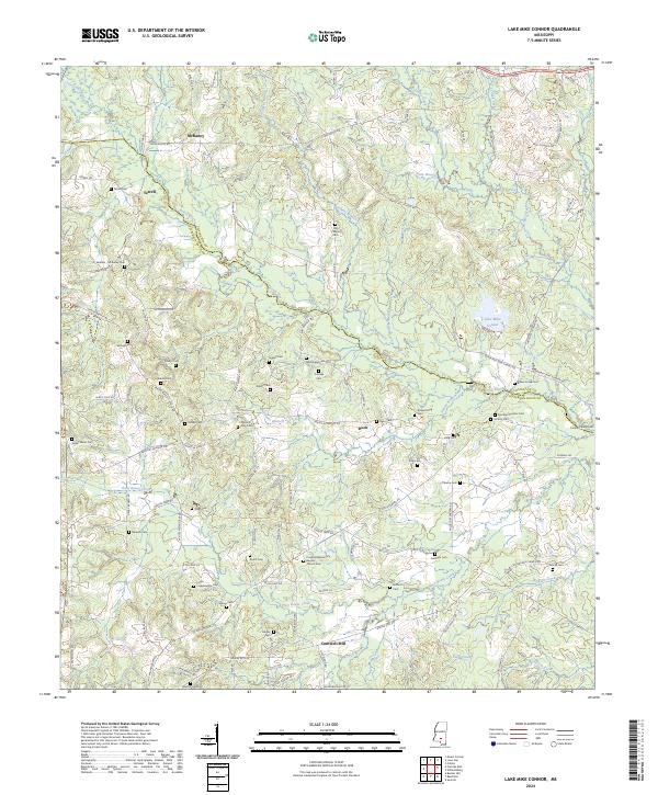 Lake Mike Connor, MS — USGS 7.5-minute topo (2024)