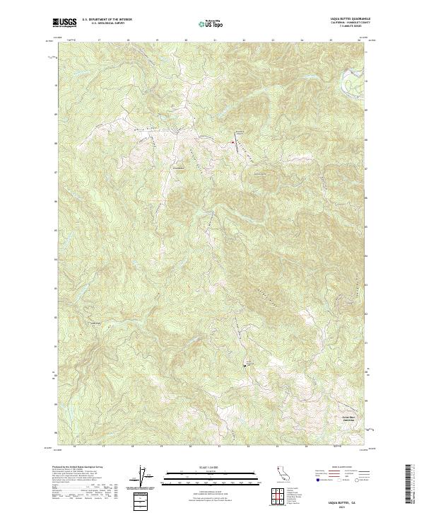 Iaqua Buttes, CA — USGS 7.5-minute topo (2021)