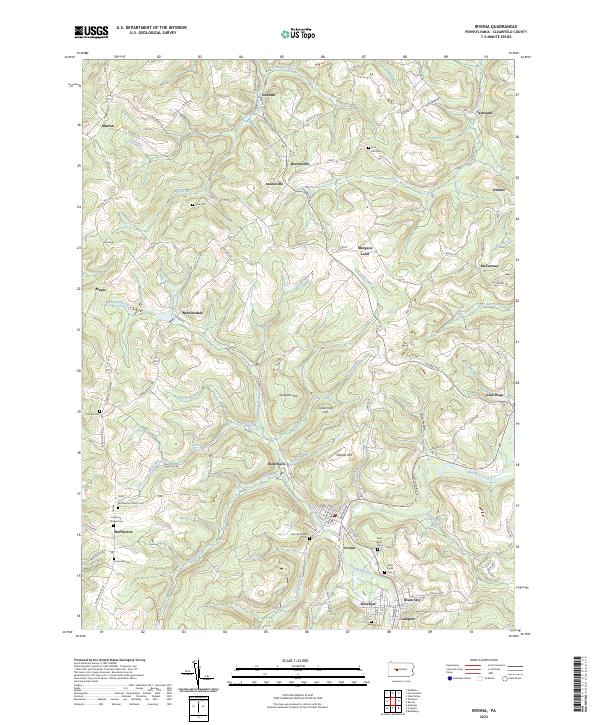 Irvona, PA — USGS 7.5-minute topo (2023)