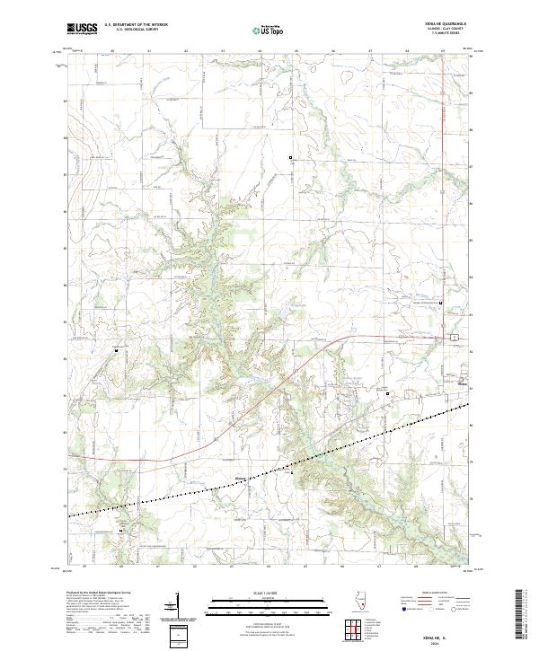 Xenia NE, IL — USGS 7.5-minute topo (2024)