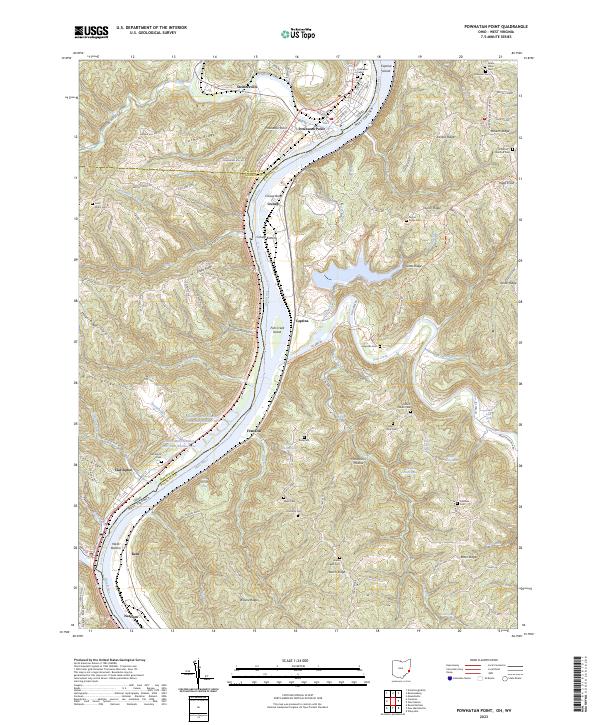 Powhatan Point, OH-WV — USGS 7.5-minute topo (2023)