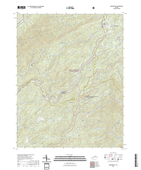 Montebello, VA — USGS 7.5-minute topo (2022)