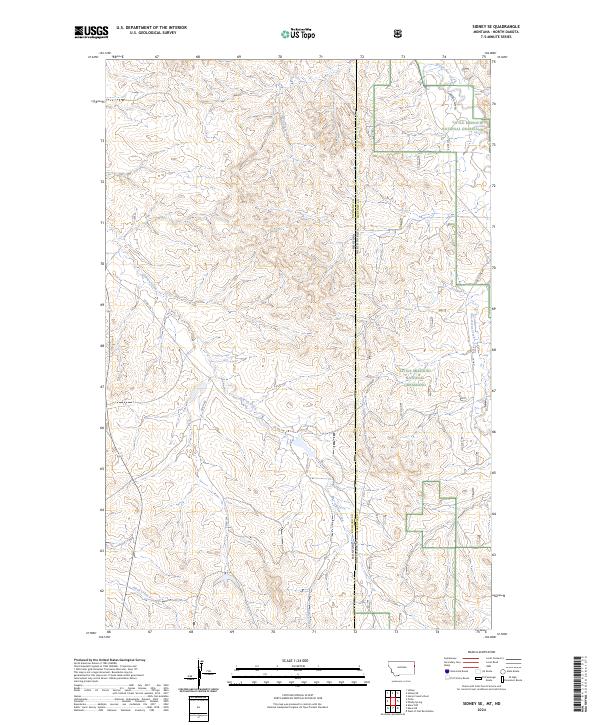Sidney SE, MT-ND — USGS 7.5-minute topo (2024)