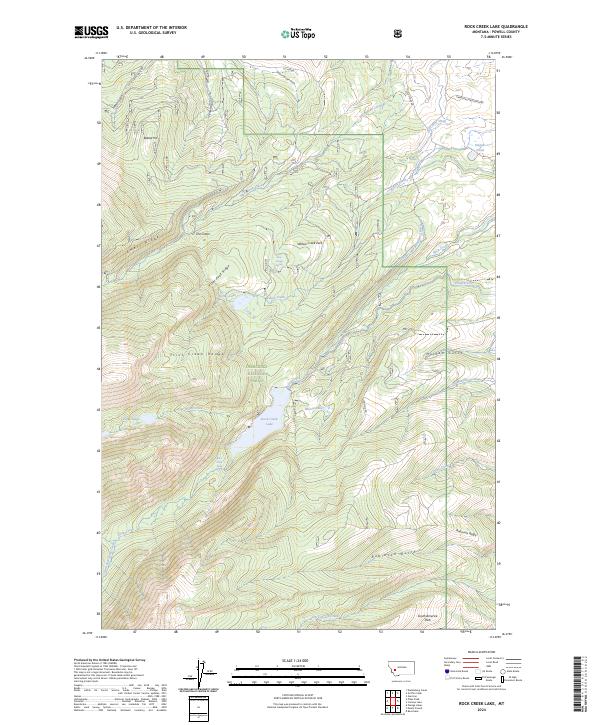 Rock Creek Lake, MT — USGS 7.5-minute topo (2024)
