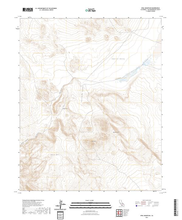 Opal Mountain, CA — USGS 7.5-minute topo (2021)