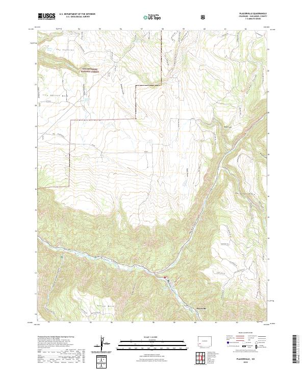 Placerville, CO — USGS 7.5-minute topo (2022)