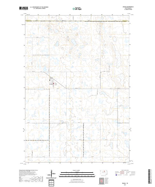 Onaka, SD — USGS 7.5-minute topo (2021)