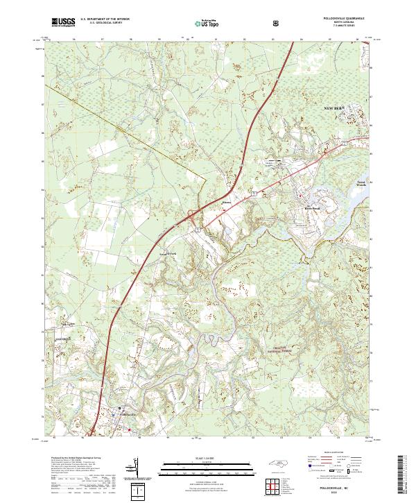 Pollocksville, NC — USGS 7.5-minute topo (2022)