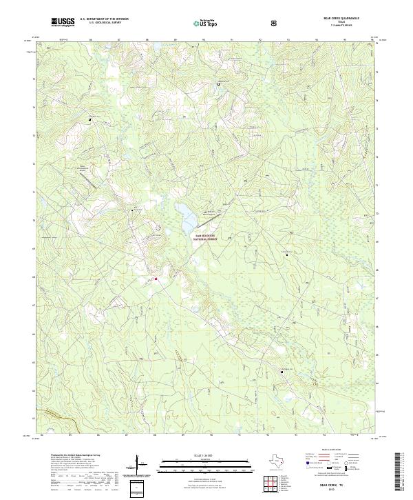 Bear Creek, TX — USGS 7.5-minute topo (2022)