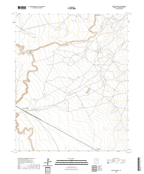 Canyon Diablo, AZ — USGS 7.5-minute topo (2021)