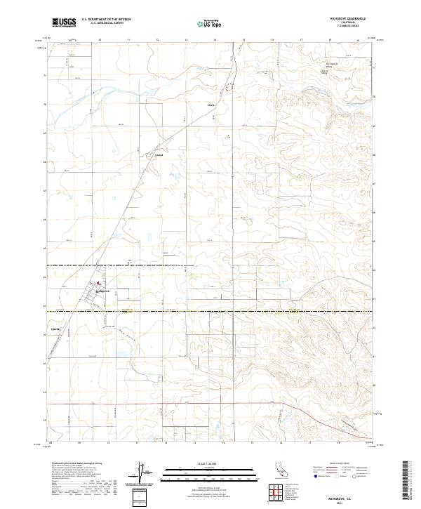 Richgrove, CA — USGS 7.5-minute topo (2021)