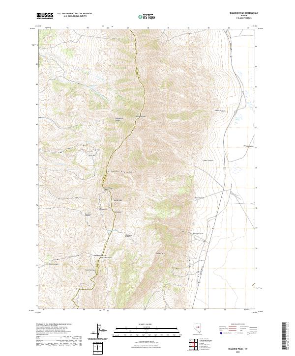 Diamond Peak, NV — USGS 7.5-minute topo (2021)