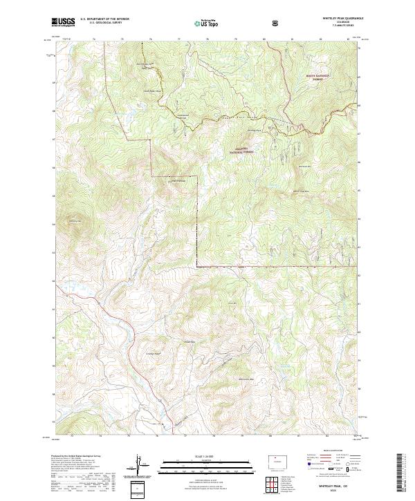 Whiteley Peak, CO — USGS 7.5-minute topo (2022)