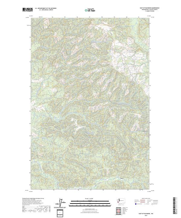East of Raymond, WA — USGS 7.5-minute topo (2023)