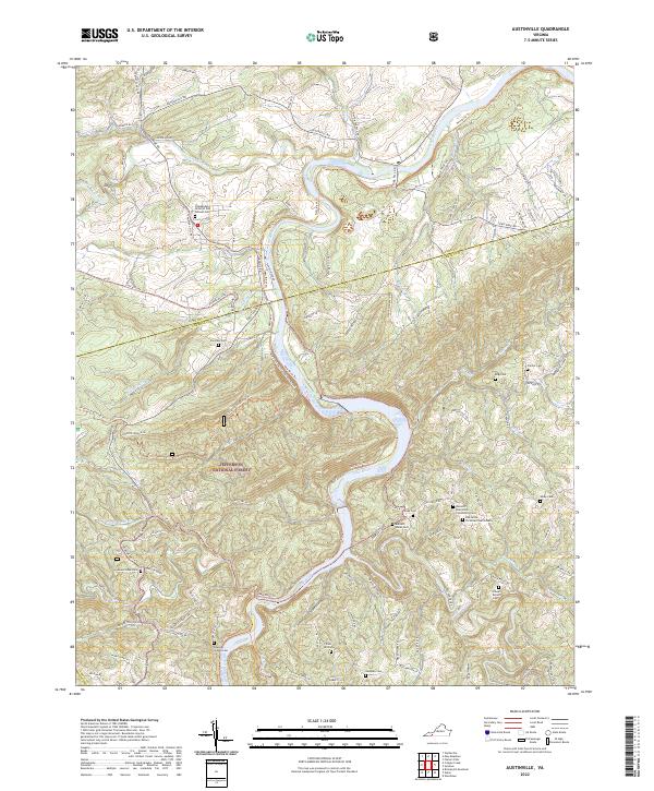 Austinville, VA — USGS 7.5-minute topo (2022)