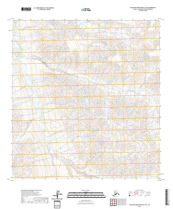 Talkeetna Mountains B-3 SW, AK — USGS 7.5-minute topo (2023)