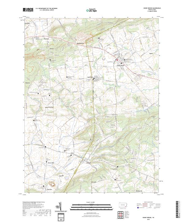 Honey Brook, PA — USGS 7.5-minute topo (2023)