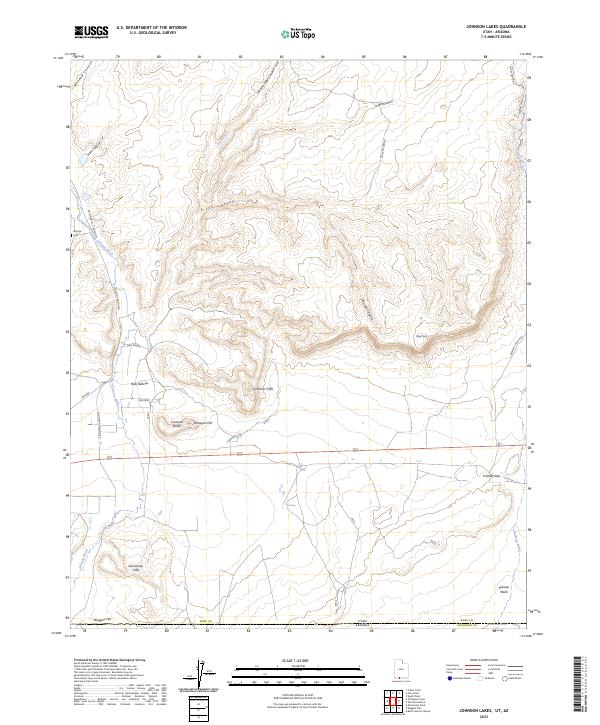 Johnson Lakes, UT-AZ — USGS 7.5-minute topo (2023)
