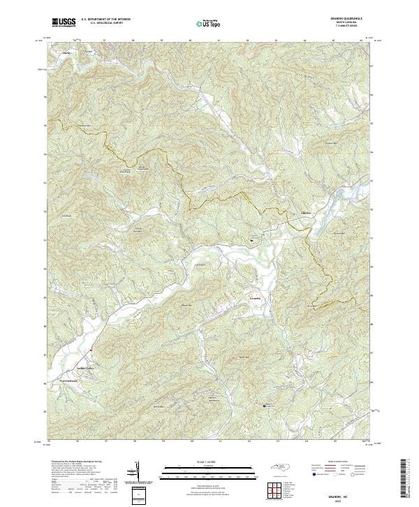 Grandin, NC — USGS 7.5-minute topo (2022)