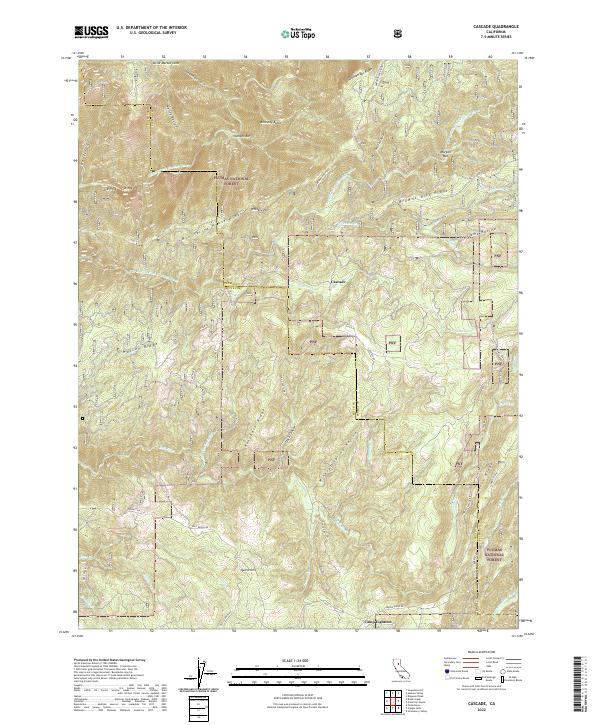Cascade, CA — USGS 7.5-minute topo (2022)
