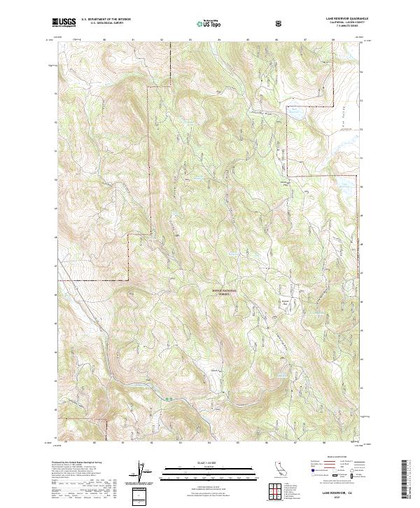 Lane Reservoir, CA — USGS 7.5-minute topo (2021)