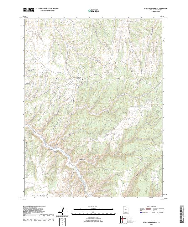 Burnt Timber Canyon, UT — USGS 7.5-minute topo (2023)