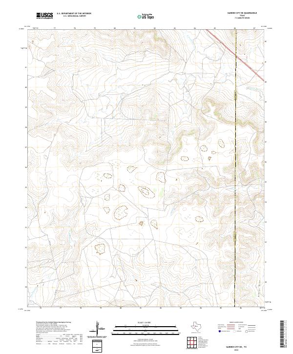 Garden City NE, TX — USGS 7.5-minute topo (2022)