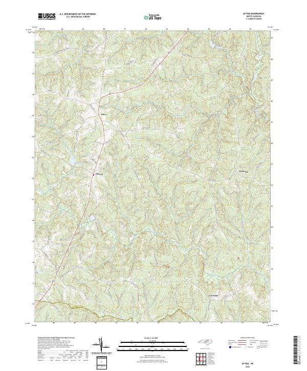 Afton, NC — USGS 7.5-minute topo (2022)