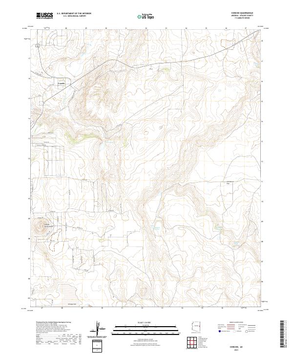 Concho, AZ — USGS 7.5-minute topo (2021)