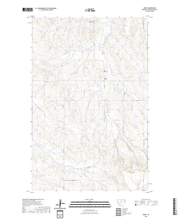 Andes, MT — USGS 7.5-minute topo (2024)
