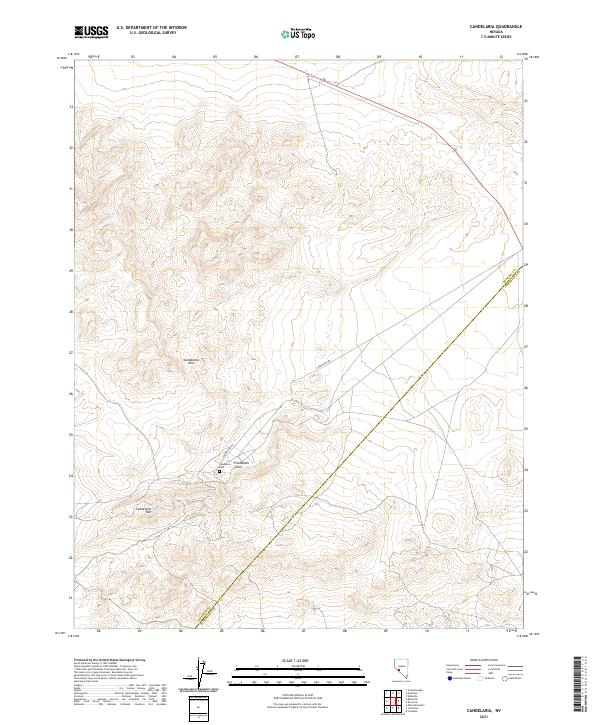 Candelaria, NV — USGS 7.5-minute topo (2021)