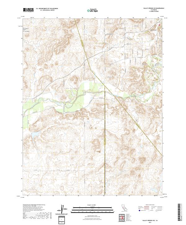 Valley Springs SW, CA — USGS 7.5-minute topo (2021)