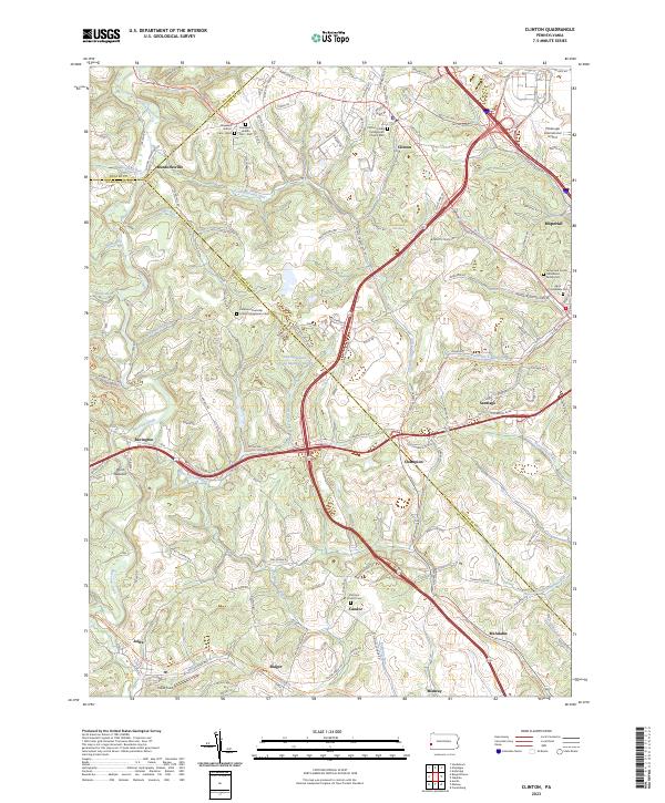 Clinton, PA — USGS 7.5-minute topo (2023)