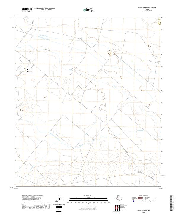 Buena Vista NE, TX — USGS 7.5-minute topo (2022)