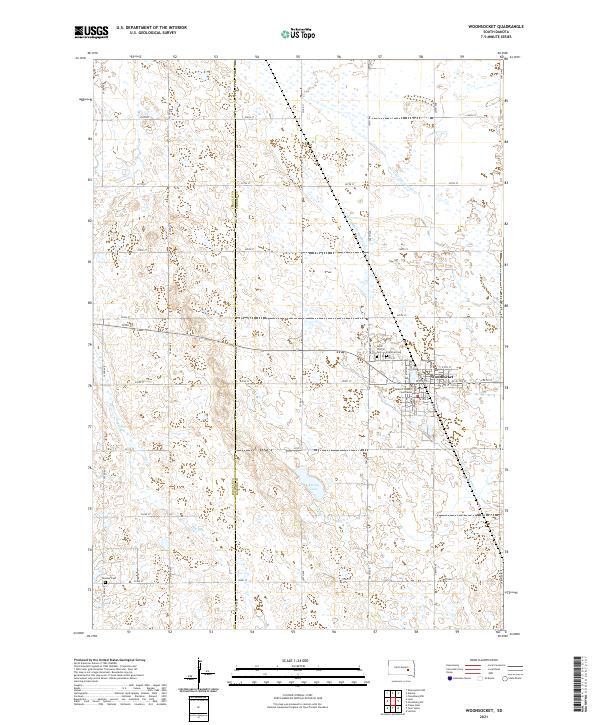 Woonsocket, SD — USGS 7.5-minute topo (2021)