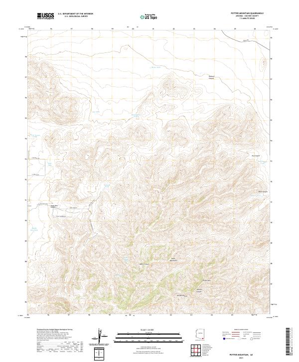 Potter Mountain, AZ — USGS 7.5-minute topo (2021)
