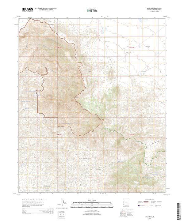 Gila Peak, AZ — USGS 7.5-minute topo (2026)