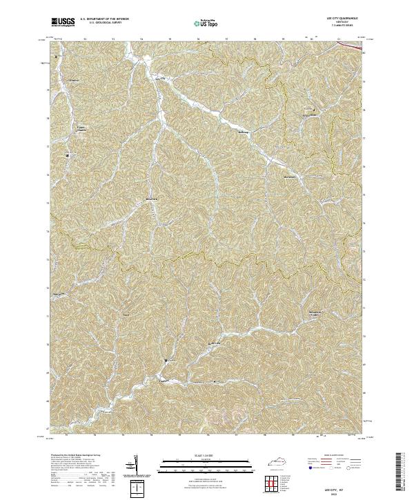 Lee City, KY — USGS 7.5-minute topo (2022)