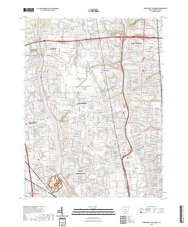 Northwest Columbus, OH — USGS 7.5-minute topo (2023)