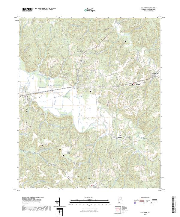 Halltown, AL — USGS 7.5-minute topo (2024)