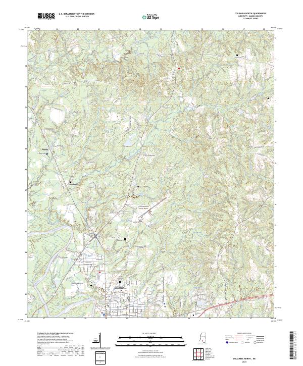 Columbia North, MS — USGS 7.5-minute topo (2024)