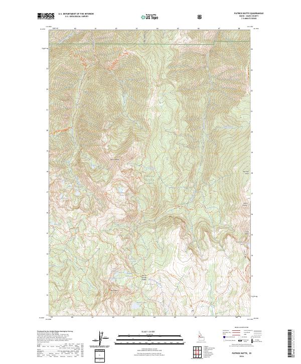 Patrick Butte, ID — USGS 7.5-minute topo (2024)