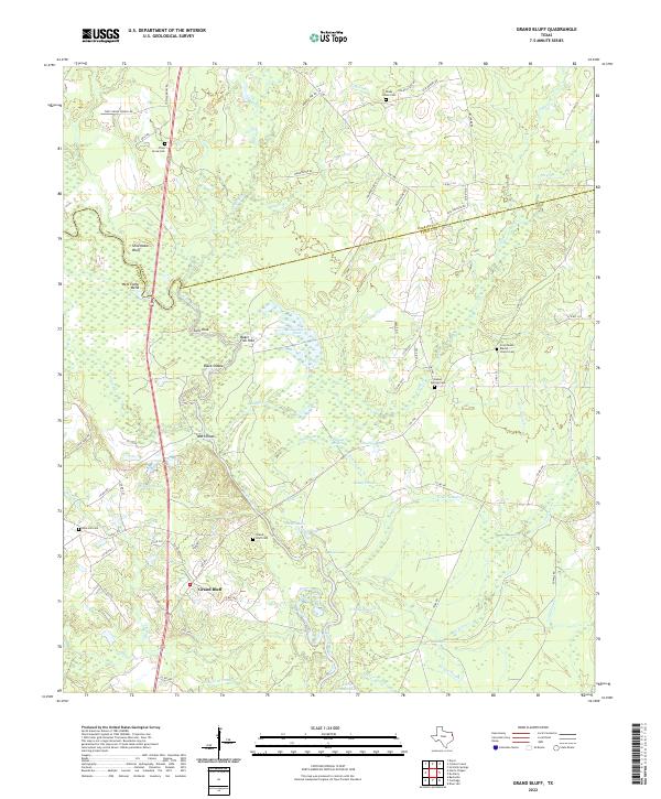 Grand Bluff, TX — USGS 7.5-minute topo (2022)