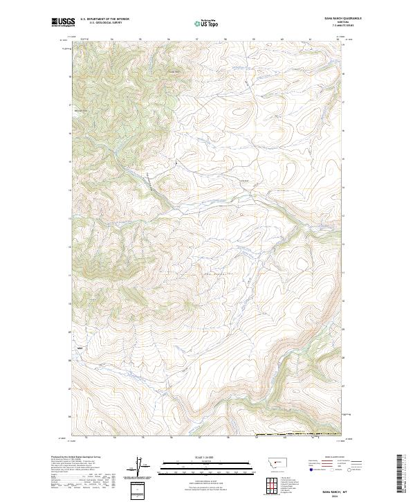 Dana Ranch, MT — USGS 7.5-minute topo (2024)