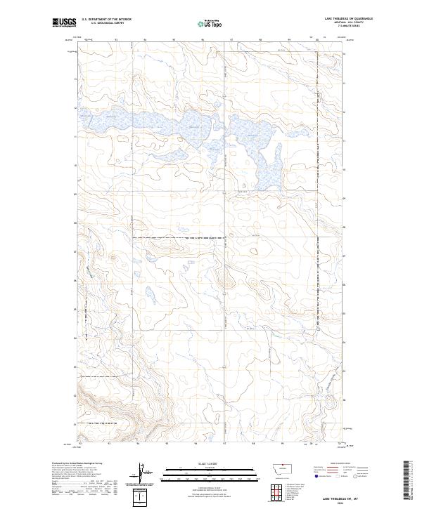 Lake Thibadeau SW, MT — USGS 7.5-minute topo (2024)